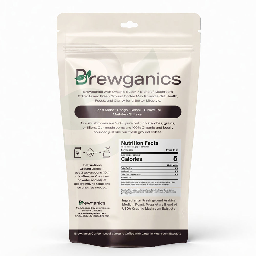 30 Servings Mushroom Ground Coffee