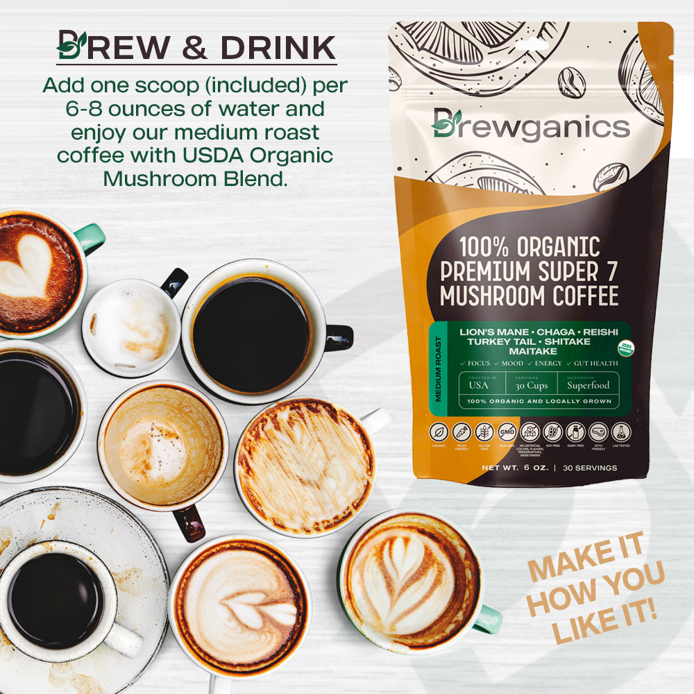 30 Servings Mushroom Ground Coffee